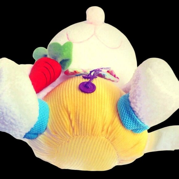 PRIMA Creations Easter Decor Bunny Rabbit 15" White Bow Tie Carrot NOT A TOY - Picture 7 of 8